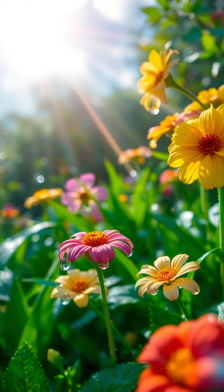 Best AI Spring Rain Garden Phone Aesthetic Background